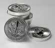 silver and gold round coins