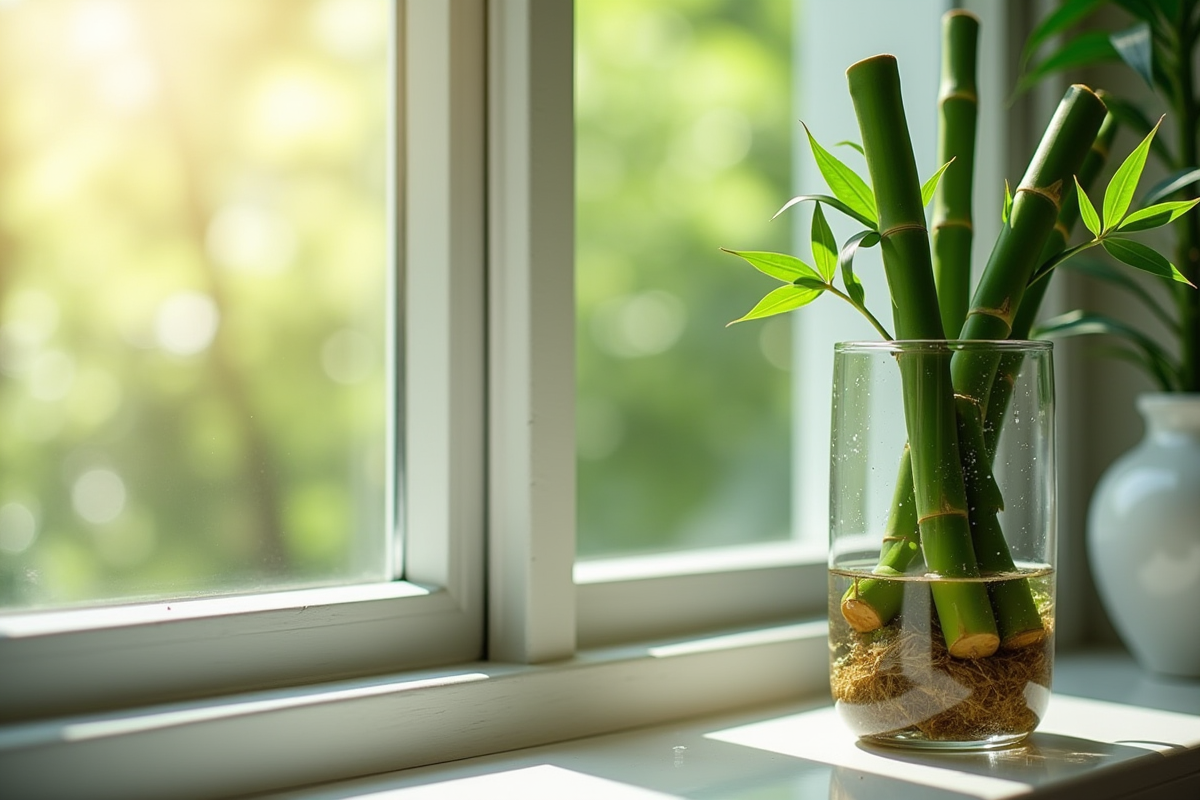 Plusieurs bambous verts dans l