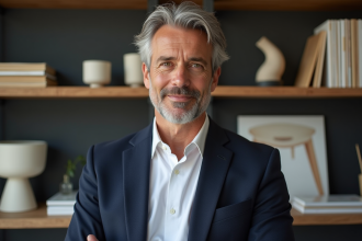 Designer francais homme en studio moderne