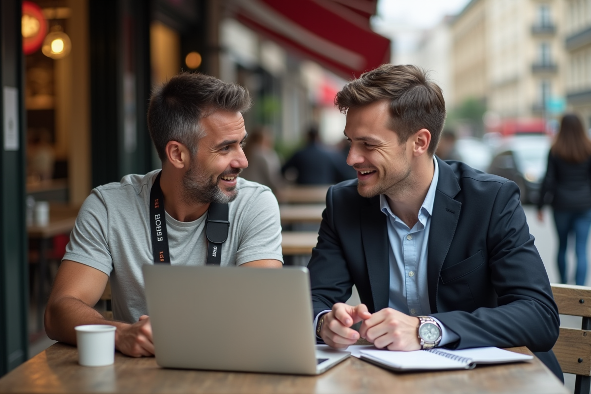 Deux hommes discutant autour d