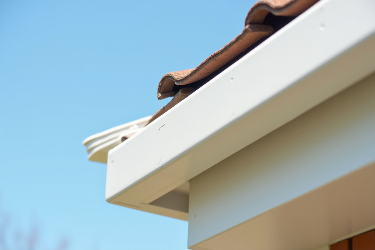 Fascia en PVC propre avec ventilation sous le toit