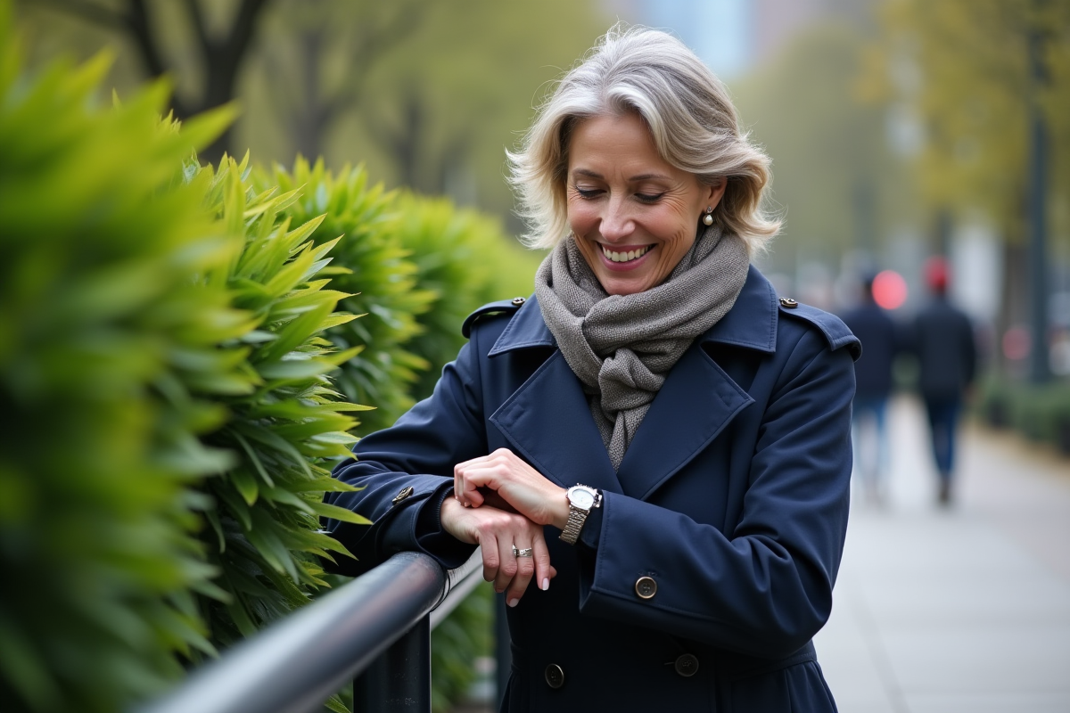 Femme souriante vérifiant l