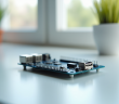 Gertduino microcontroleur sur table blanche en lumière naturelle