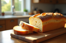 Pain rustique avec croûte dorée et mie aérée