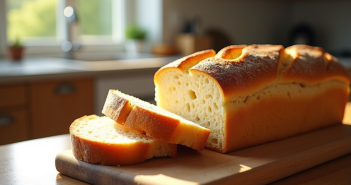 Pain rustique avec croûte dorée et mie aérée