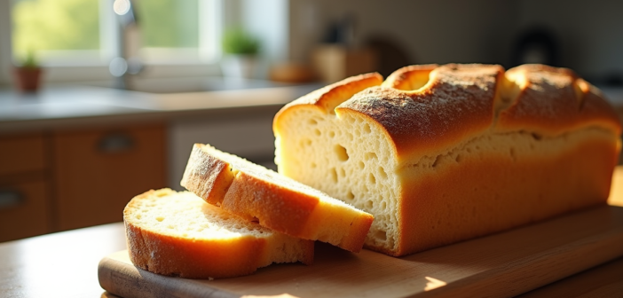 Pain rustique avec croûte dorée et mie aérée