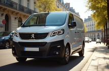 Peugeot Rifter 2024 stationné sur une avenue parisienne ensoleillée