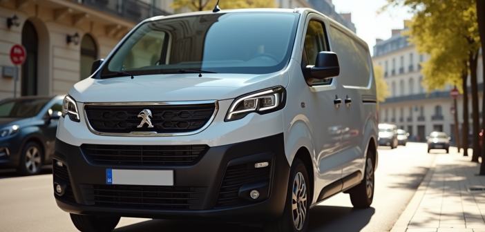 Peugeot Rifter 2024 stationné sur une avenue parisienne ensoleillée