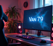 Configuration gaming moderne avec écran affichant Van 79