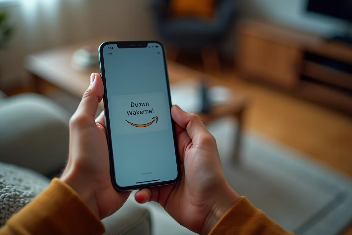 Mains tenant un smartphone affichant l'écran d'annulation d'abonnement Amazon Prime pour se faire rembourser
