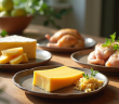 Table en bois avec aliments riches en vitamine K2